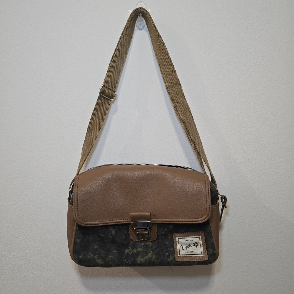 Trippin Co Buenos Aires Crossbody Bag Brown Green Camo Handmade Argentina